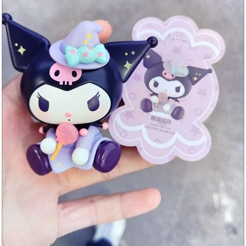 

Sanrio Kuromi Rick-or-treating Dolls Anime Figures Kawaii Toys Q Figural Car Desk Cake Decoration Model Children Halloween Gifts
