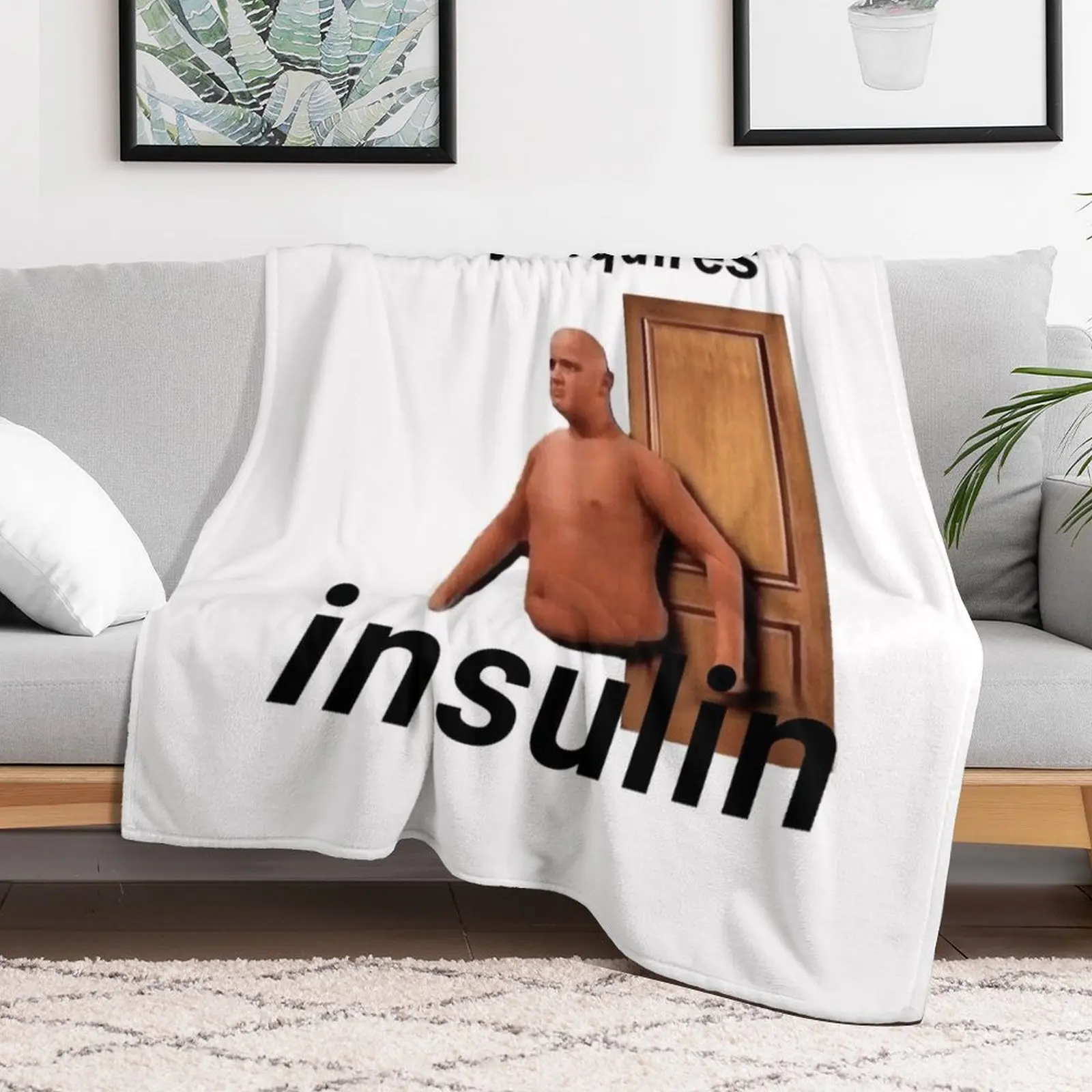 gibby requires insulin Throw Blanket Hairys Bed covers Decorative Sofa Vintage Blankets