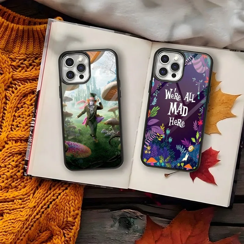 Disney Alice In Wonderland Phone Case PC+TPU For Iphone Apple 12 Pro Max 1115 13 14 Mini 6S 8 7 Plus X Xs XR Luxury Back Cover