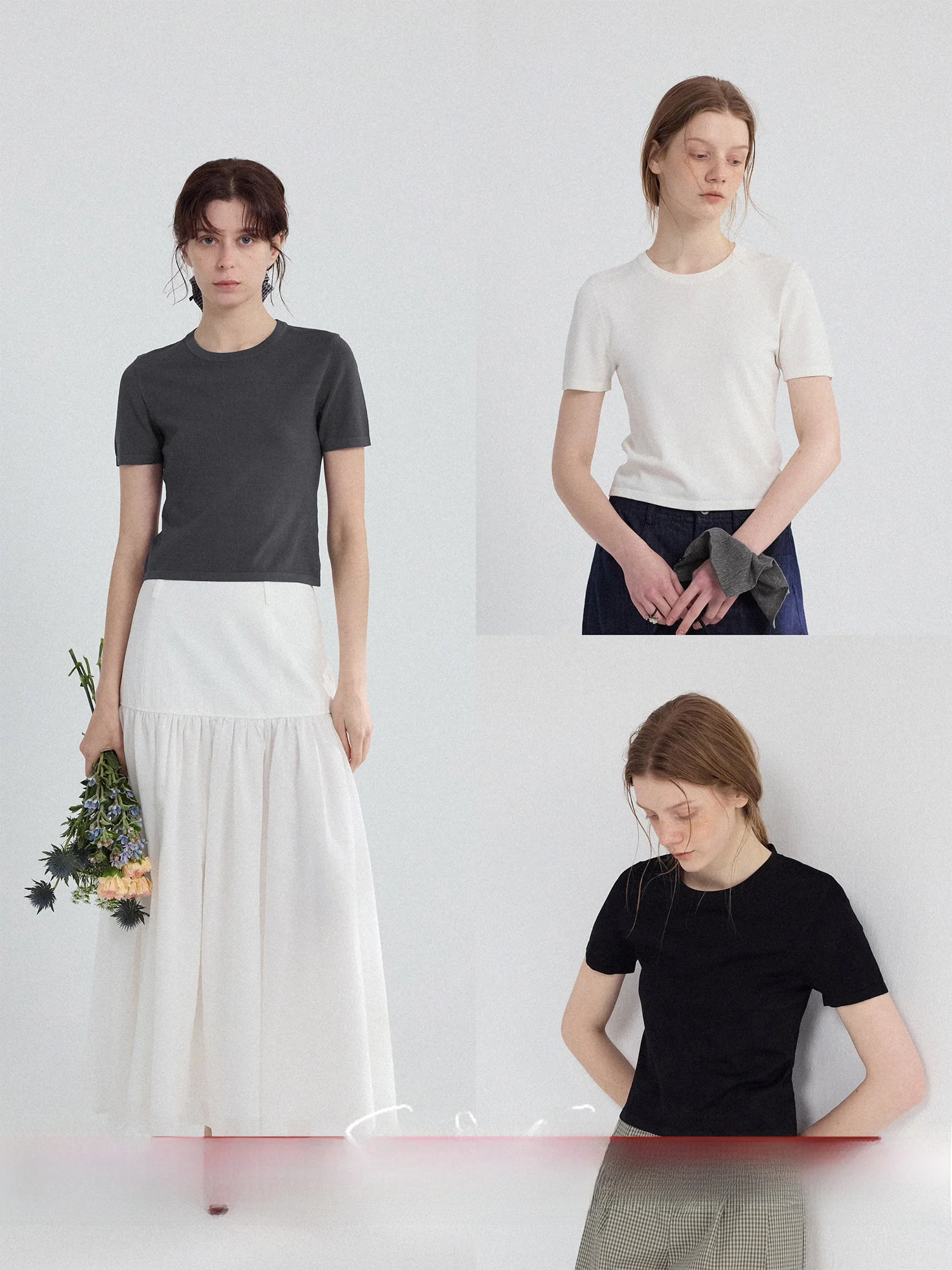 

Футболка SONDERS с круглым вырезом, маленький размер, однотонная, вязаная, универсальная, для повседневной носки, с коротким рукавом, облегающая.