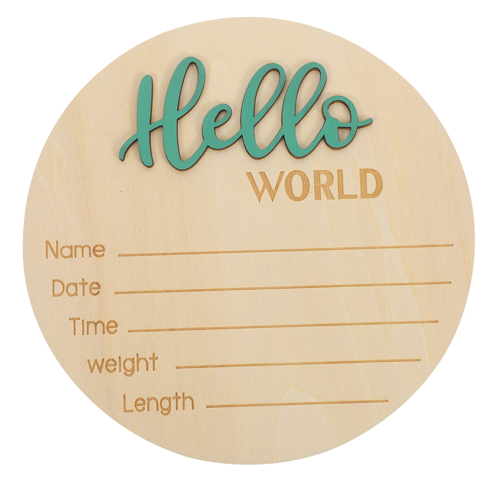 

Wooden Circular Baby Birth Announcement Hospital Sign Newborn Name Birth Announcement Sign Prop Round Shape Safe Decorative