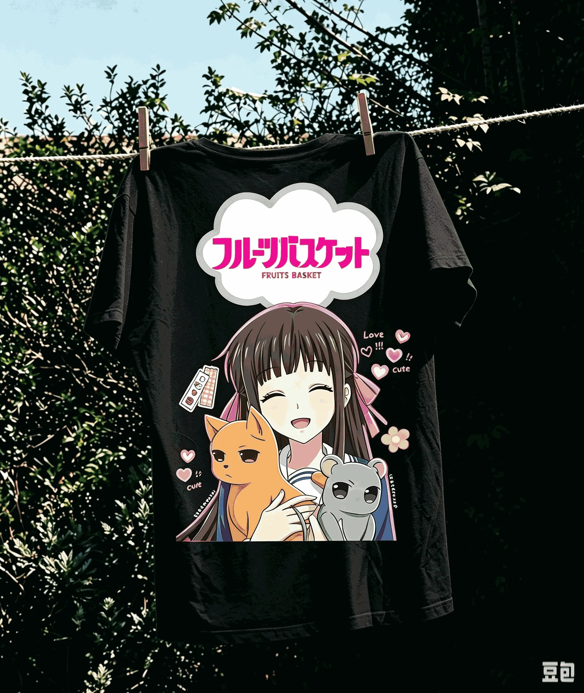 Fruits Basket T-shirt Streetwear Trendy Cotton Oversized Unisex Fashion Vintage Hip Hop Print T-shirts for Men Women Couples tee