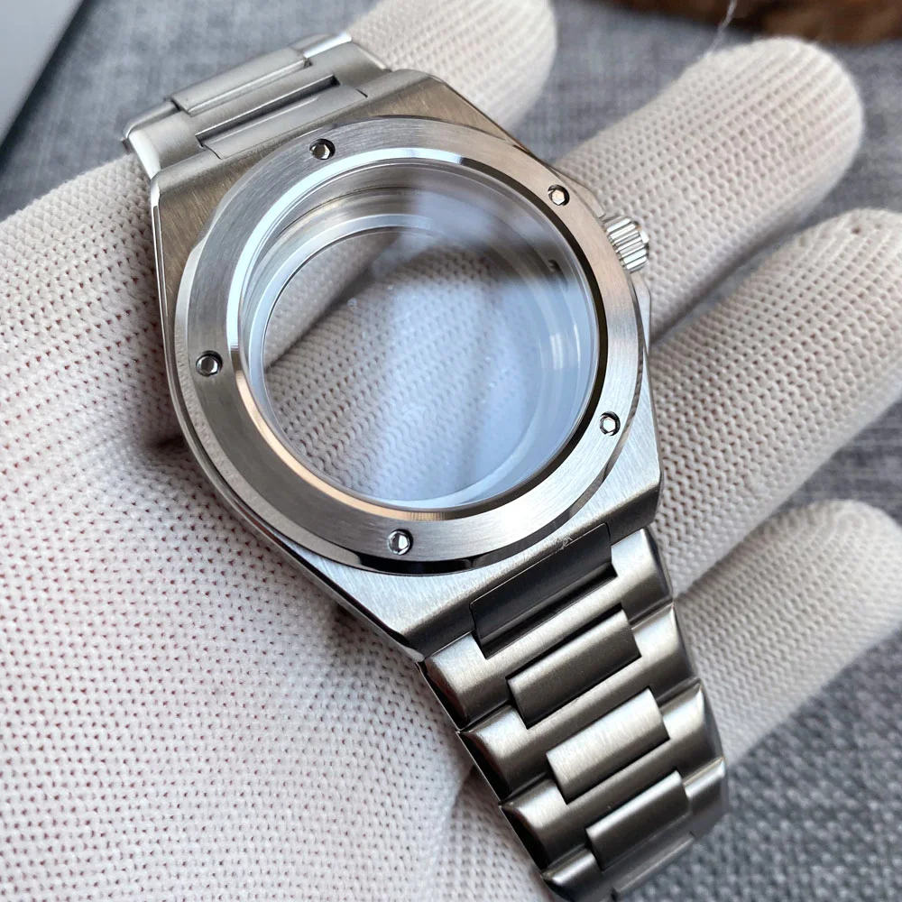 New Tandorio Transparent Back Cover 10ATM Waterproof Watch Parts 40mm Sandblasted Case Sapphire Glass Fit for NH35 ETA PT5000