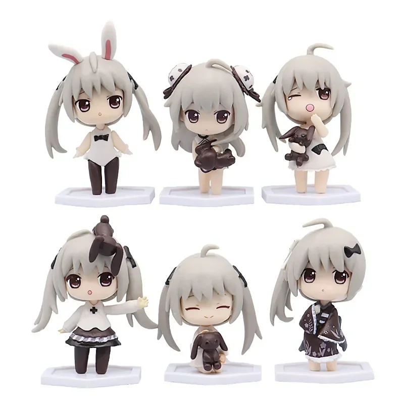 6Pcs Anime Yosuga No Sora Action Figure Kasugano Sora Q Ver Kawaii Girl Kasugano Dome Doll PVC Collectible Model Toy Gift