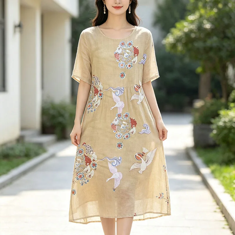 Ramie Fabric, Printed Raw Color High Density Twill, Breathable Anti Pilling Good Drape, For Hanfu Bag Shirt, Factory Direct Sale