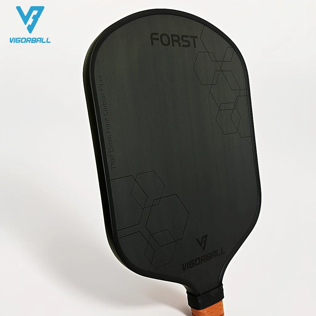 Paleta de Pickleball de fibra de carbono T700, superficie esmerilada de fricción de carbono, núcleo de panal de polímero, potencia mejorada, giro y