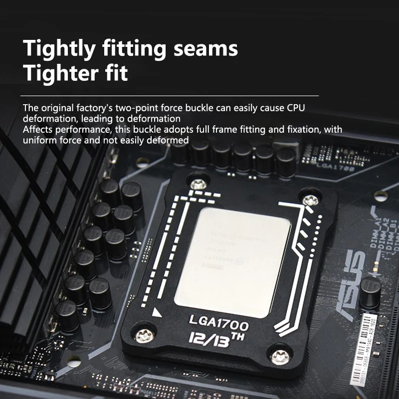 LGA1700 Socket CPU Frame Aluminum Alloy Contact Frames LGA 1700 Kit Heavy Duty Contact Frames CPU Bending Correction Bracket