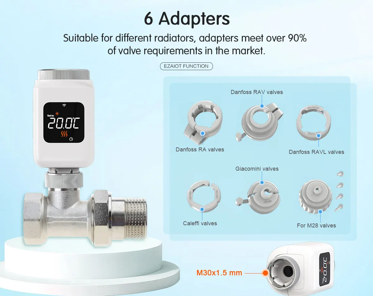 WLAN-Thermostatventil Tuya Smart TRV Programmierbarer Stellantrieb Thermostat Temperaturregler Alexa Google Home – Detail 7