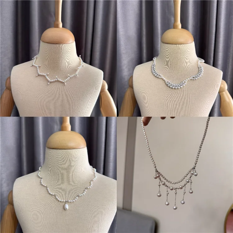 

Natural freshwater pearl necklace with niche design collarbone necklace