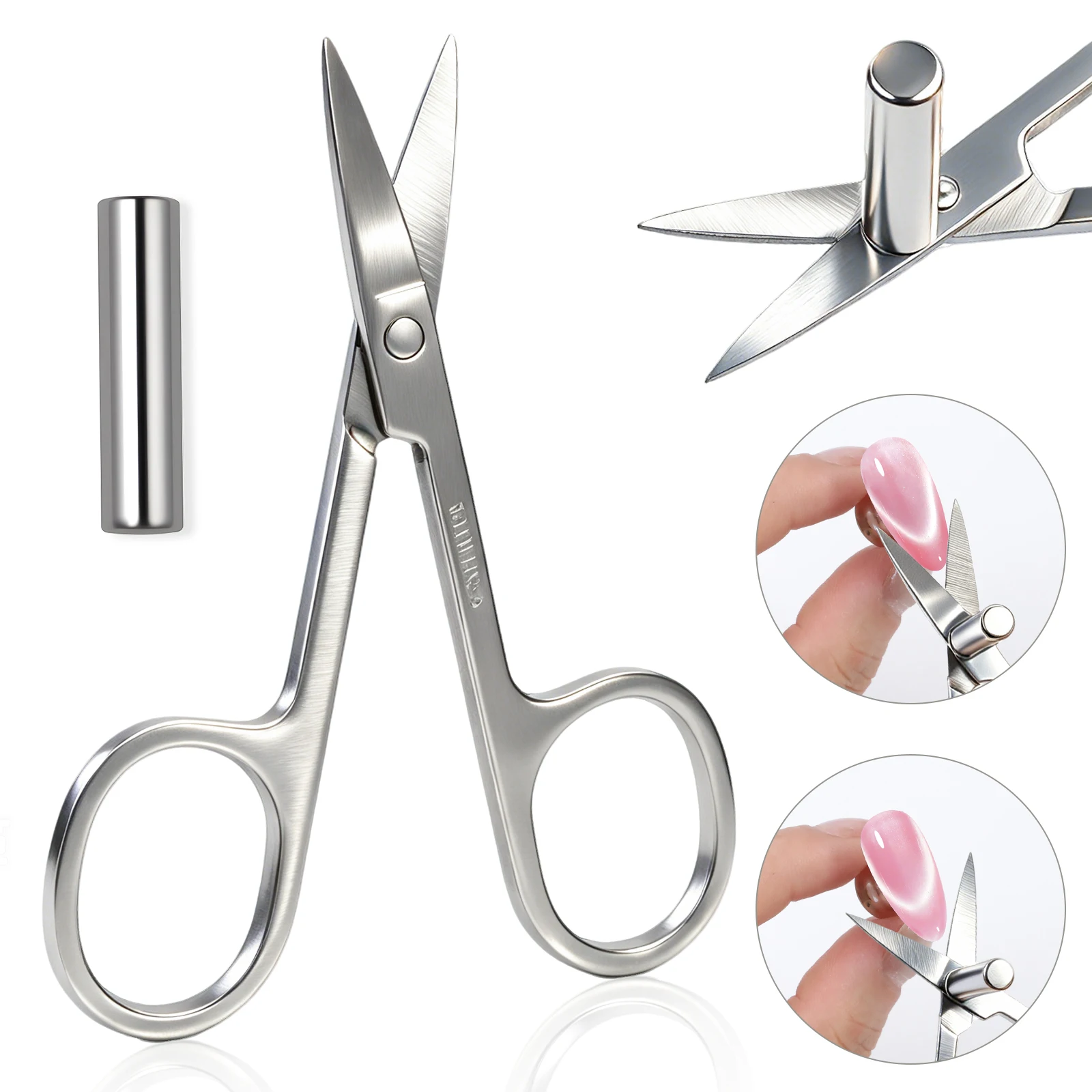 2Pcs Nail Magnet Tool Set Cat Eye Gel Polish Styling Trim Fake Nail Tips Eyebrow Eyelashes Nail Stickers for DIY Home Manicure