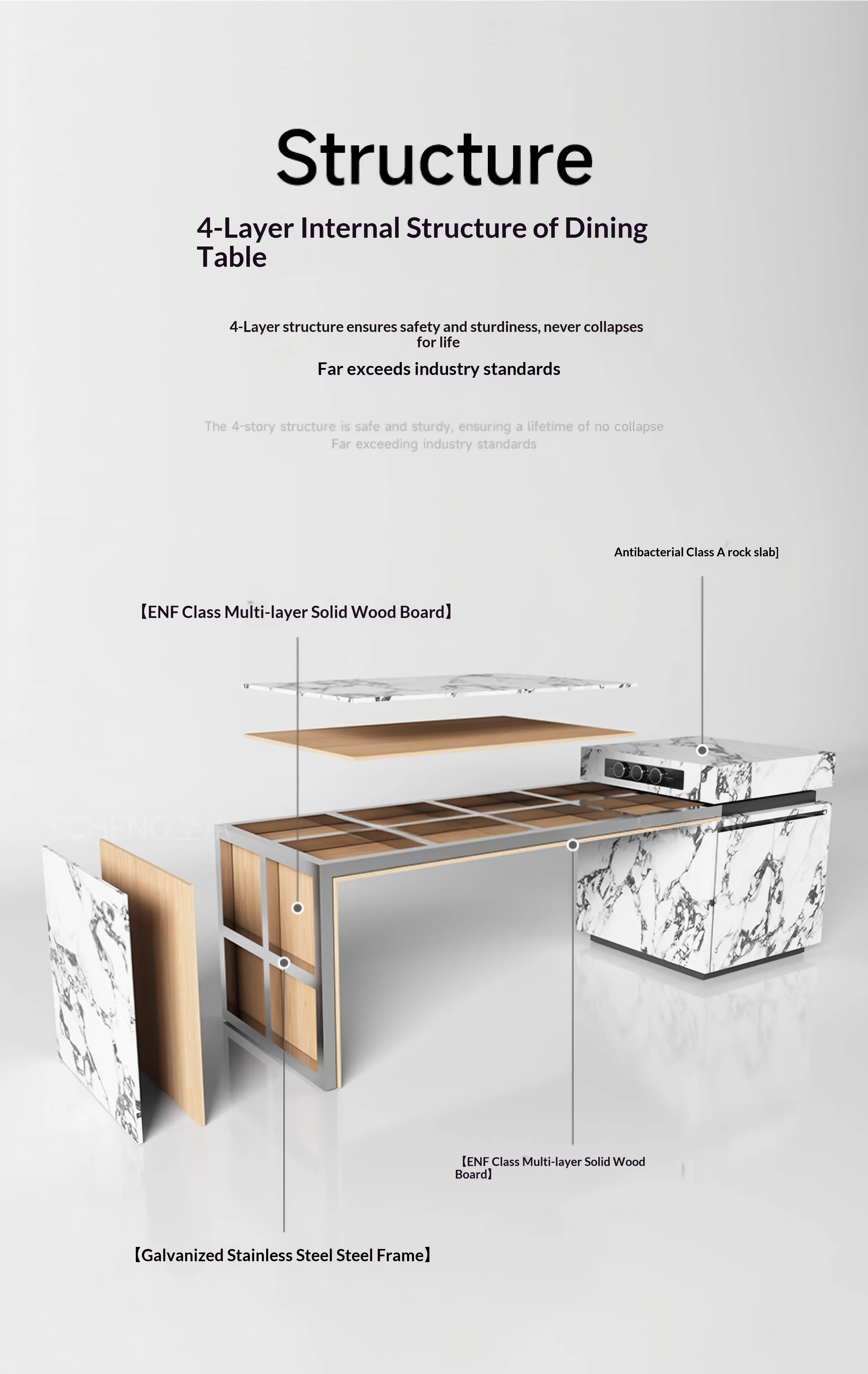 Luxury Slab Rock-Plated Dragon-Shaped Island Counter, Multi-Functional Open Kitchen Bar with Wine Cabinet and Storage.