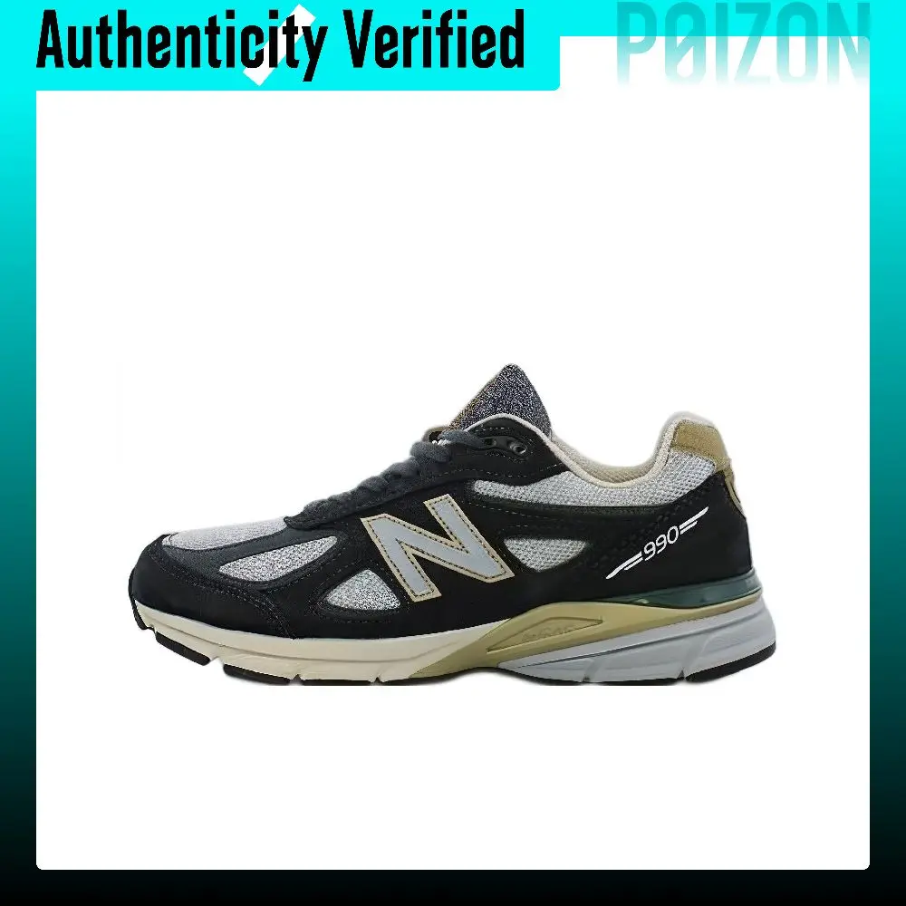 New Balance NB 990 V4 Running Shoes Unisex Low-top Black/Gold M990BS4