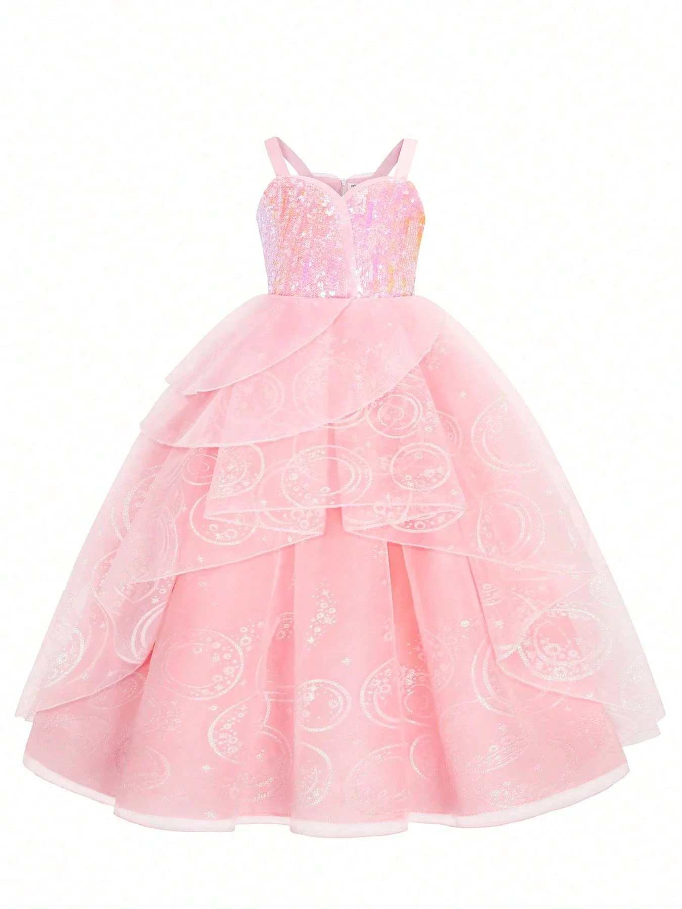 Women's Sequin Bodice Multi-Layer Tulle Ball Gown Party Dress
