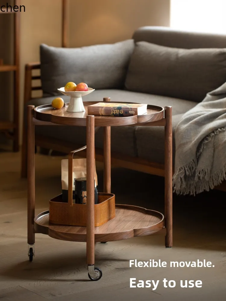 Factory Direct 2026 Top Tavolino mobile da caffè mobile in legno massello