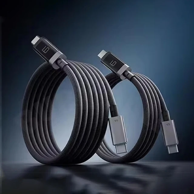 Плетеный кабель питания CUKTECH No 6, цифровой дисплей, двойной OLED-экран типа C, быстрая зарядка, автомобильный кабель для передачи данных для Iphone, аксессуар Xiaomi