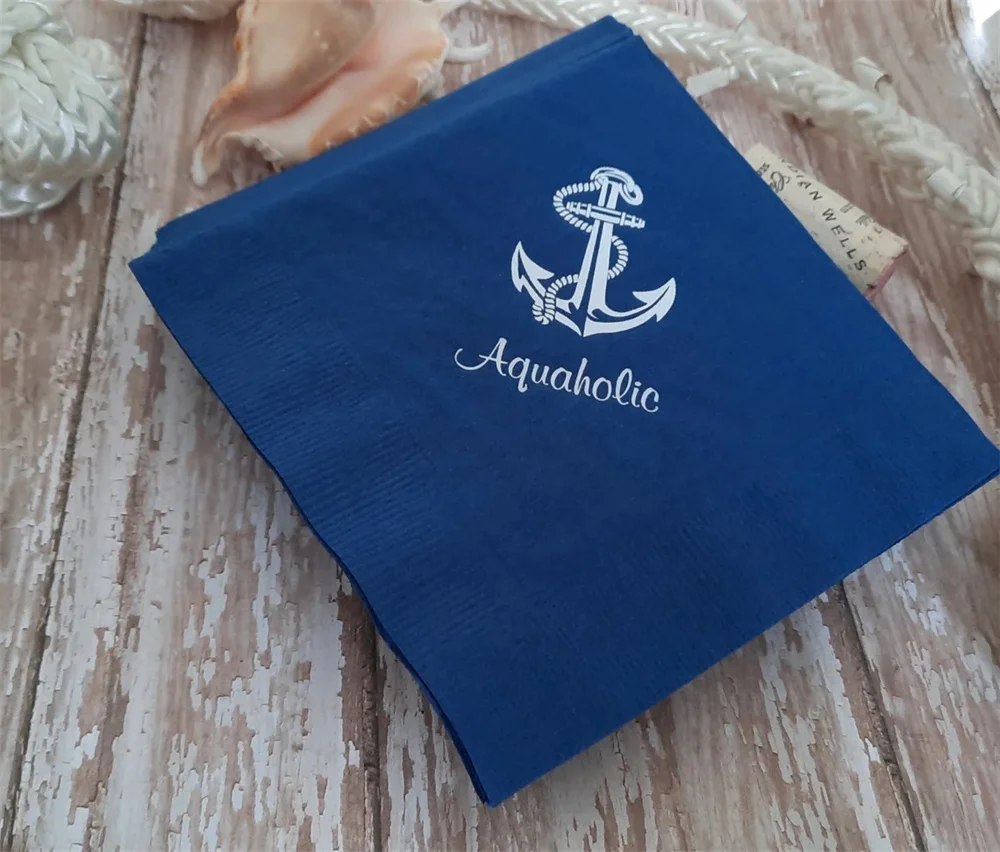 

50PCS Boat napkins Yacht napkins Nautical napkins Anchor napkins sailing napkins galley napkins navy napkins