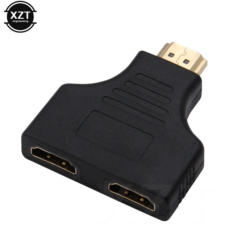 1080P HDMI-compatible Port Male to 2 Female 1 In 2 Out Splitter Cable Y Splitter Adapter for HD LED LCD TV 30cm