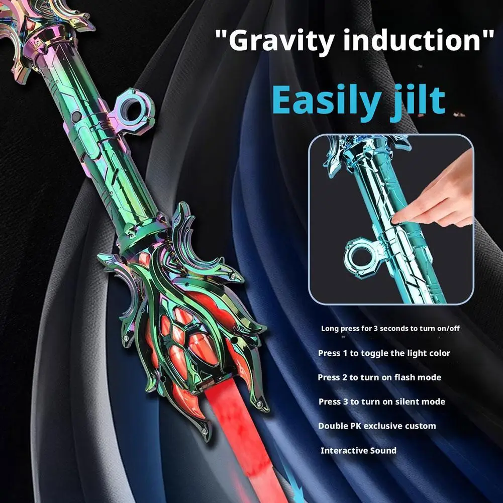 Telescopic Sword Gravity Sword Light Up Sword Kids Toy Knife 12Color Lightsaber Kids Laser Sword Toy Party Glow Swords Coser Toy
