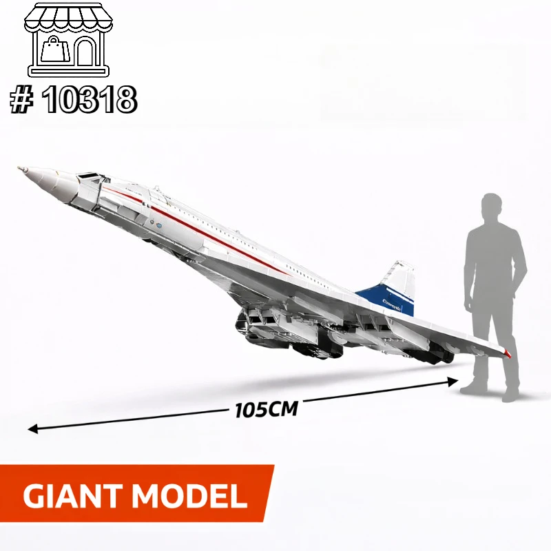 

Конструктор Bandai 10318 Concorde Airbus, техническая модель самолета 105 см, развивающие игрушки для детей, подарки на Рождество