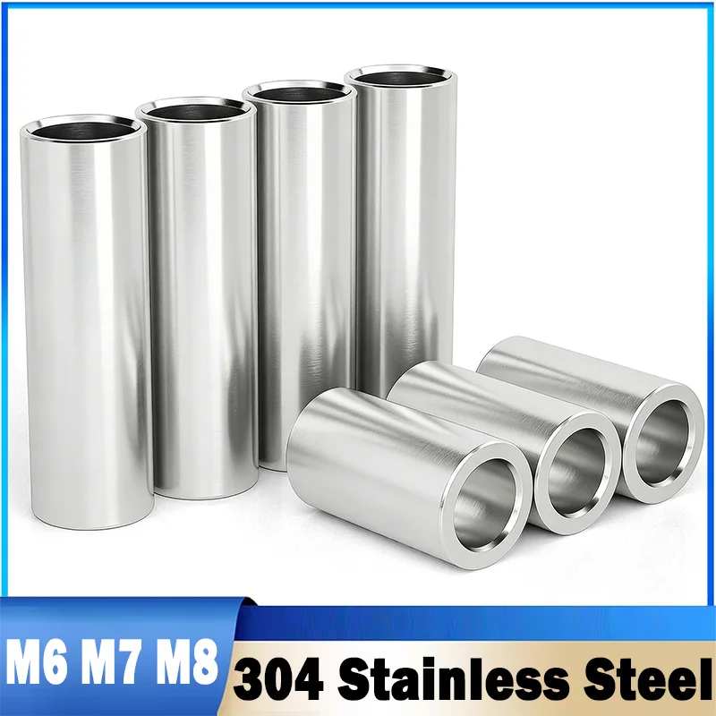 M6 M7 M8 304 Stainless Steel Unthreaded Standoff Spacer Length 2 3 4 5 6 7 8~ 35 40mm Bushing Washer Round Hollow Gasket Sleeve