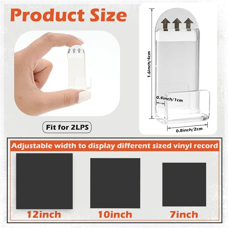 Hfes acrílico disco de vinil pendurado rack montado na parede 30pc auto adesivo disco de vinil rack de exibição de parede rack de armazenamento de vinil