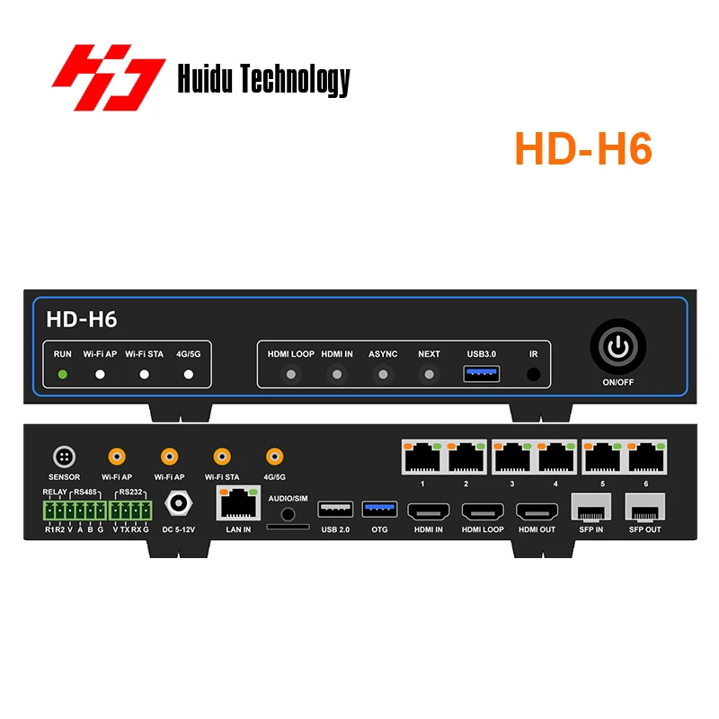 Huidu H6 Smart Multimedia Controller Wireless Screen Mirroring for Conference Rooms Digital Signage Multi Platform Control