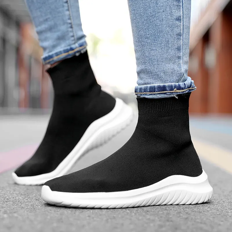 

High-Top Breathable Mesh Sock Sneakers Trendy Hip-Hop Sports Jogging Shoes for Men And Women Oversize Walking Footwear