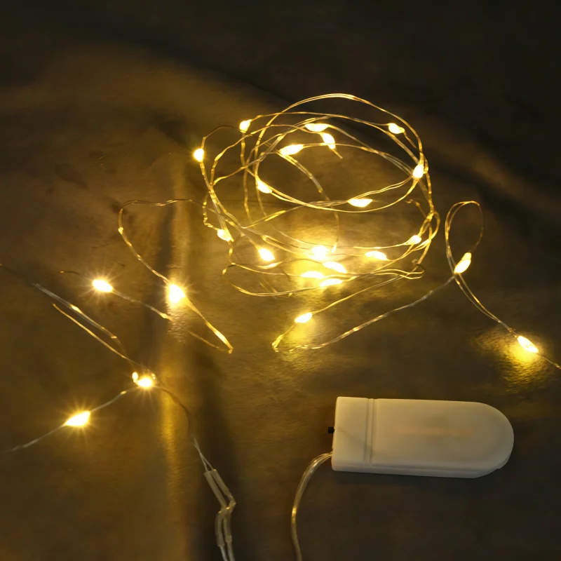 LED Fairy Lights Battery Operated String Lights Waterproof Silver Wire Firefly Starry Lights  Wedding Party Xmas Christmas Decor
