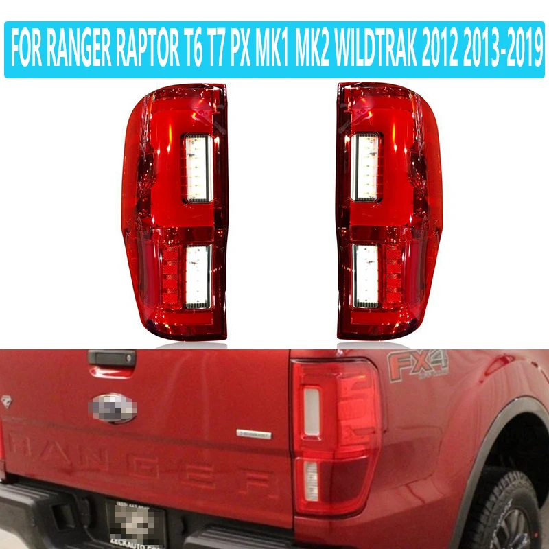 

Pair Car LED Rear For FORD RANGER RAPTOR T6/T7/PX/MK1/MK2/WILDTRAK 2012 2013-2019 Tail Light Assembly Red Car Lighty