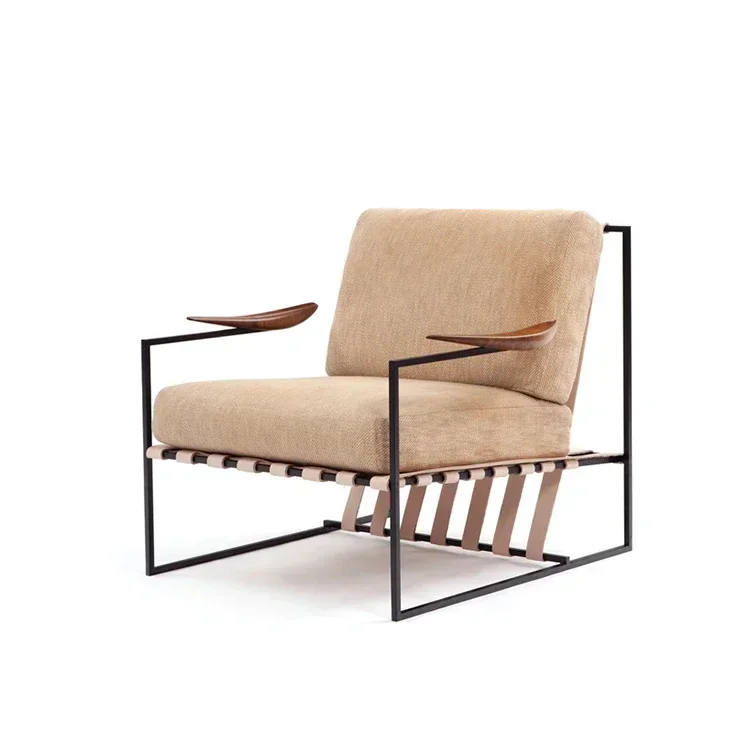 A  Limited Time Goods Modern  Metal Frame Cushion Leisure Armchair