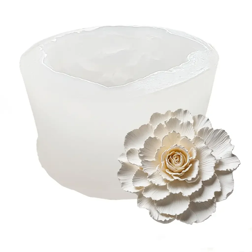 Flower Silicone Mold Suitable for Epoxy Resin and Wax - Complex Layered Petal Design with Irregular Floral Shapes, Ideal for Jewelry Making, Candle Decoration, Christmas, Valentine's Day, and Thanksgiving DIY Crafts - Reusable, No Electricity Required, Durable Non-Stick Material