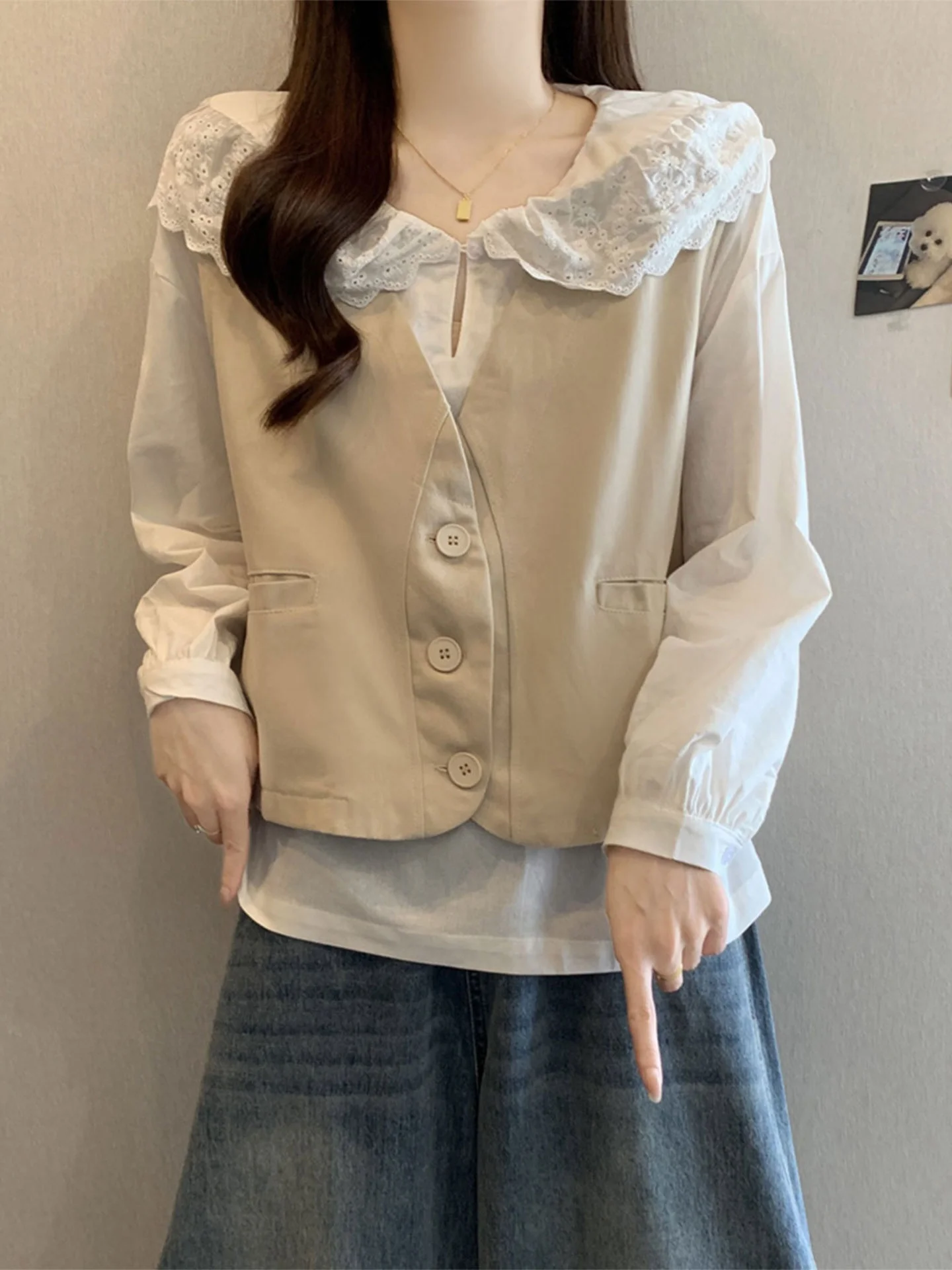 

Spring 2026 plus Size Women's Lace V-Ne Vest Top And irt Two-Piece Set Casual Sle High Waist Flounce Hem Pure Color