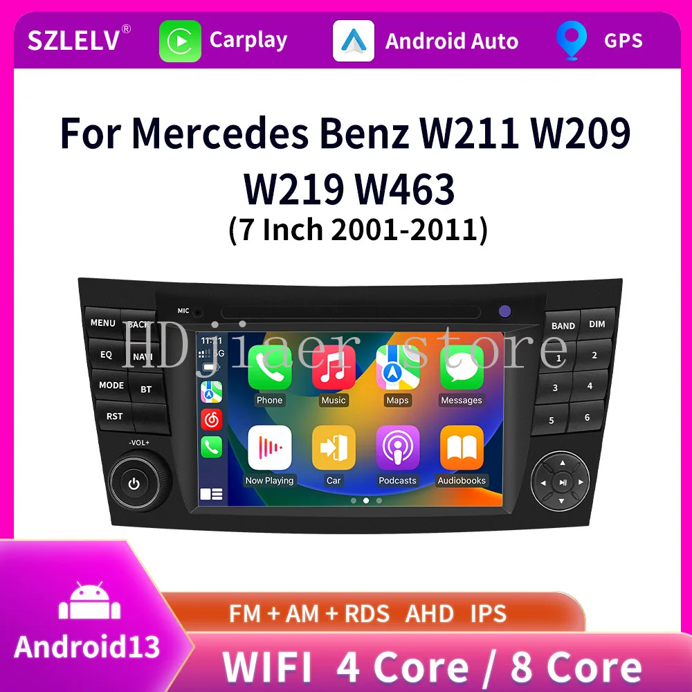 

Applicable to Mercedes-Benz W211 W219 Android 13 Car Navigation MP5 Stereo Player Built-in Bluetooth 5.0