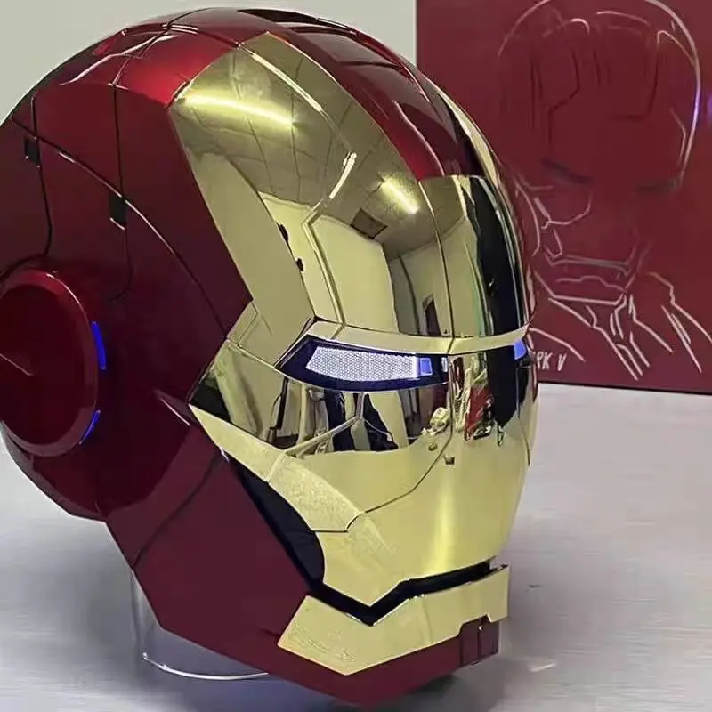

Marvel Avengers Iron Man Mk5 Helmet 1:1 Scale Jarvis Voice Activated Openable With Led Ear Lights Festival Gift For Fans