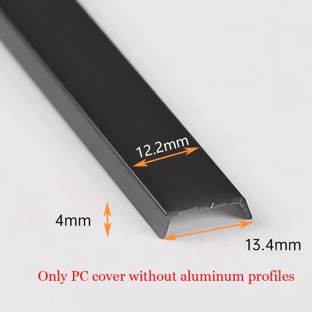 NONE Schwarzes LED-Aluminiumprofil Silikonabdeckung U-Form 5