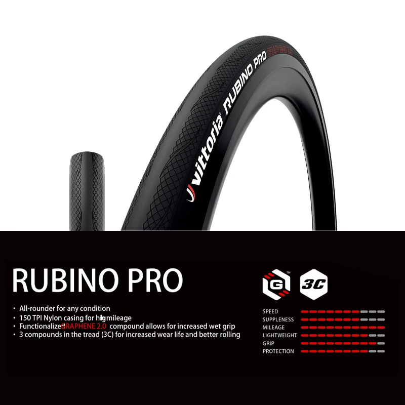 New Vittoria Rubino Pro G2.0 700x25/28C Road Bike Tire Set