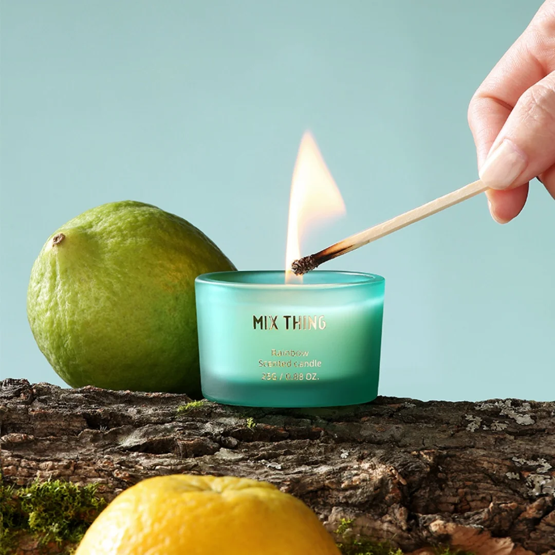 Luxury Holiday Rainbow Scented Candle Gift Set Indoor Niche Premium Fragrance Handcrafted Birthday Creative Girlfriend Present