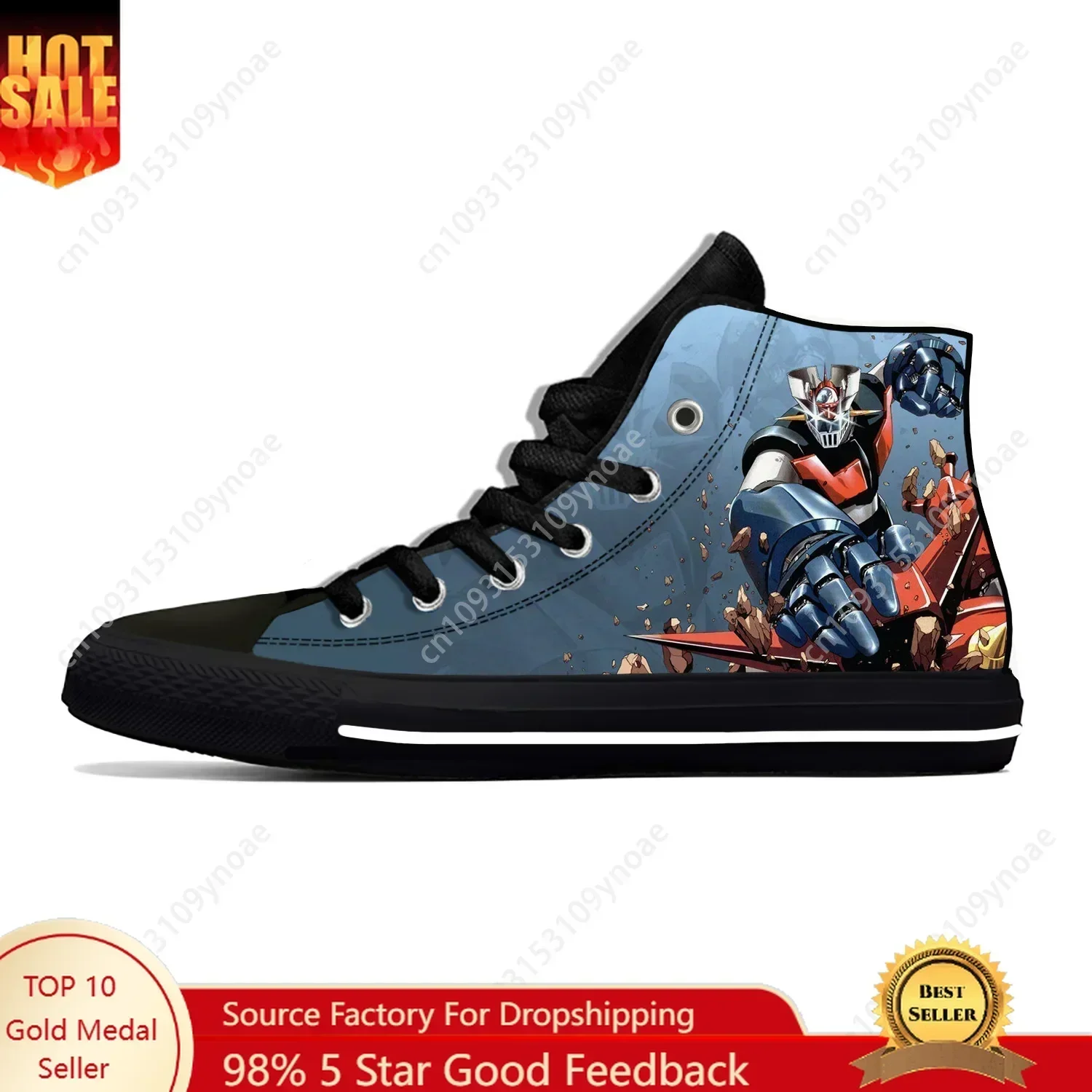 

Manga Mazinger Z UFO Robot Hot Japanese Anime Summer Casual Shoes Breathable Men Women Sneakers High Top Lightweight Board Shoes