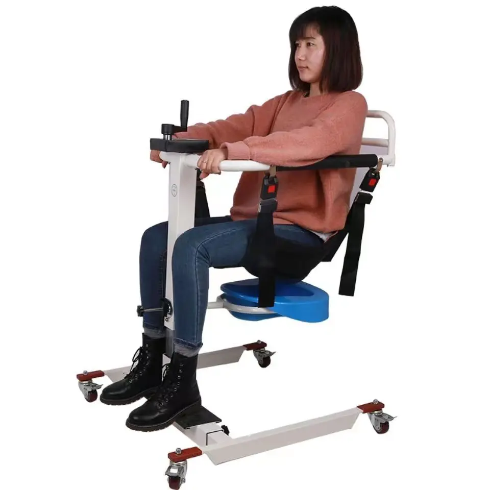 Elderly Patient Manual Transfer Lift Machine Home Care Bed Wheelchair Lifting Shift Chair Disabled Nursing Transport Moving Lift