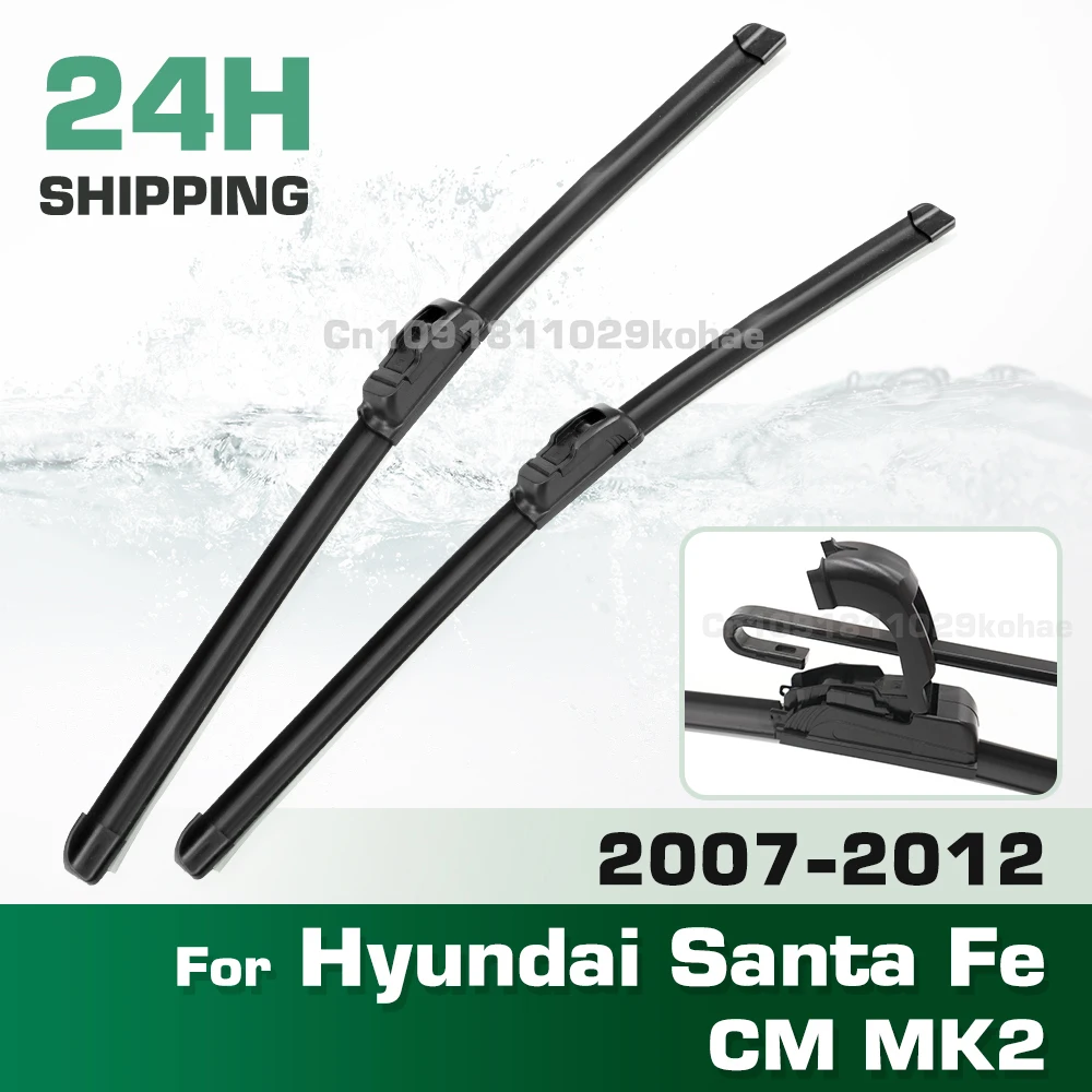 

GREATROAD Wiper LHD&RHD Front Wiper Blades Set For Hyundai Santa Fe CM MK2 2007 - 2012 Windshield Windscreen Window Brush 24"+18