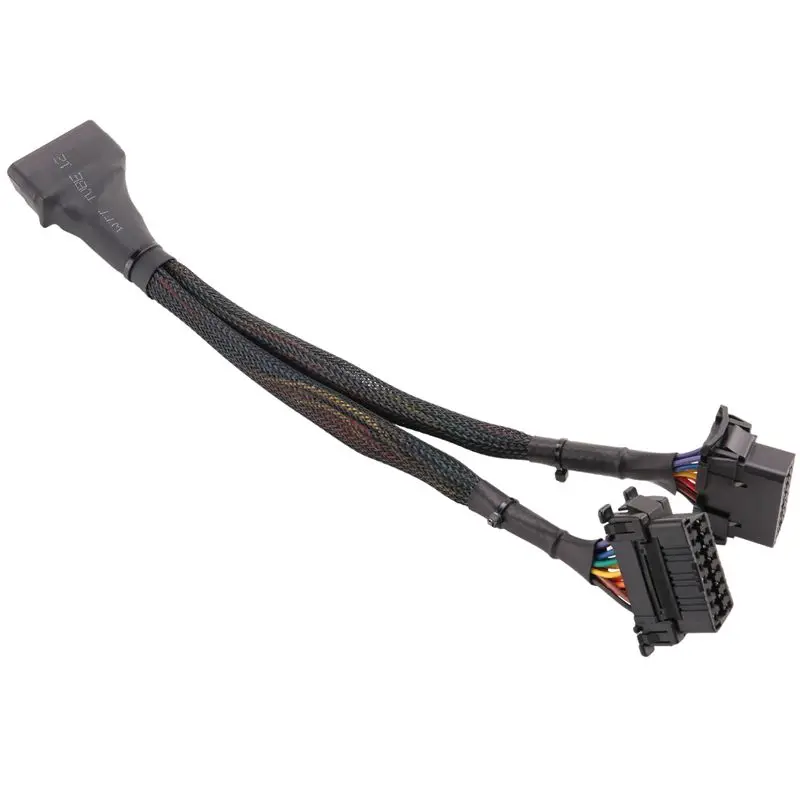 

Кабель-удлинитель ABHY-2 2-в-1 OBD2, разветвитель OBDII (штекер на 2 гнезда), для подключения автомобильного компьютера, 30 см