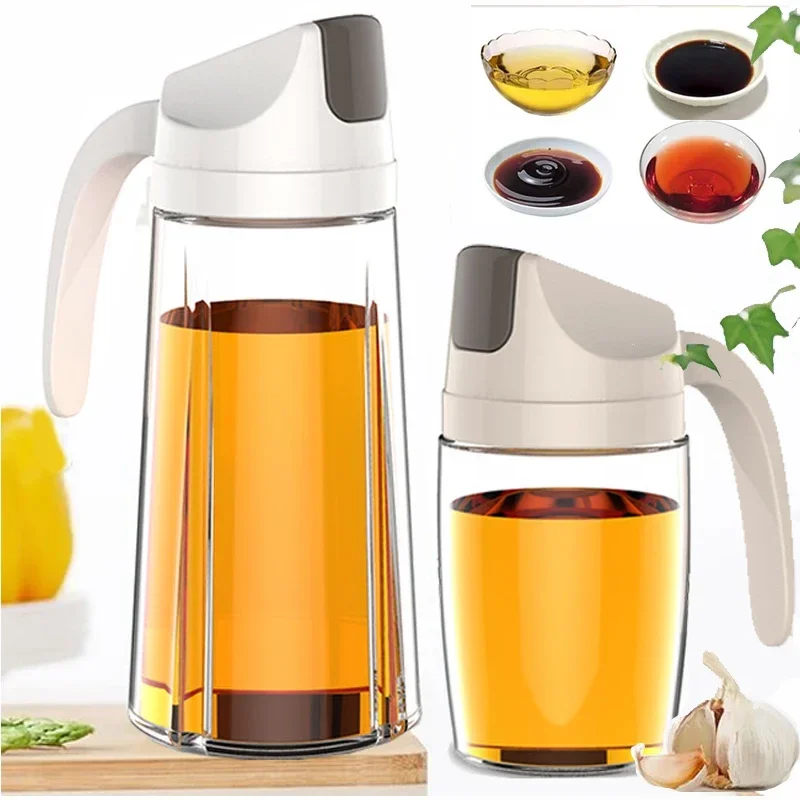 

Auto Flip Olive Oil Dispenser Bottle Leakproof Condiment Container with Automatic Cap and Stopper for Kitchen Cooking