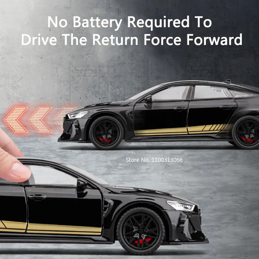 1:32 Audi RS7 Miniature Toy Model Cars Alloy Diecast Sports Car Sound Light Doors Opened Pull Back Birthday Presents for Kids