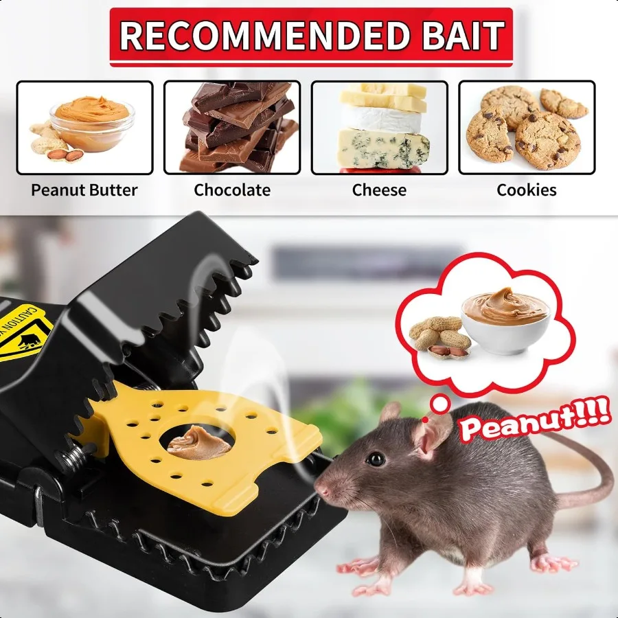 Mouse Traps Indoor for Home 6 Pack Snap Traps for Mice No See Kill QuickSet Reusable Sanitary Pet Safe Rodent Catcher for Home