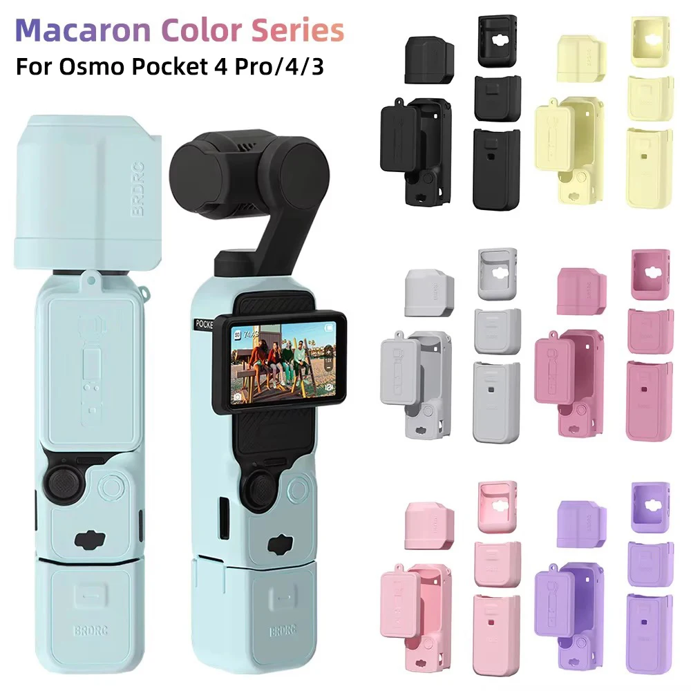 DJI OSMO Pocket 4 Pro 4용 실리콘 보호 커버, 긁힘 방지 렌즈 캡, Pocket4 케이스 및 액세서리