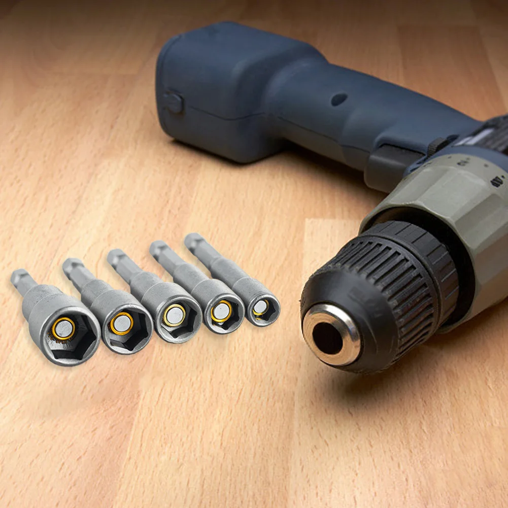 5 قطعة رأس المفك المغناطيسي عرافة رئيس 1/4 5/16 3/8 7/16 1/2 بوصة المغناطيسي الجوز مفك عرافة مفتاح مفك أدوات يدوية اكسسوارات #5