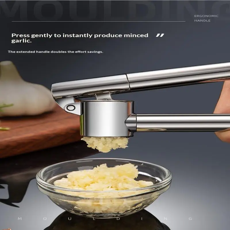 Garlic Press, Premium Rust Proof Kitchen Garlic Mincer Crusher Squeezer With Ergonomic Handle, Ginger Crusher With Good Grip