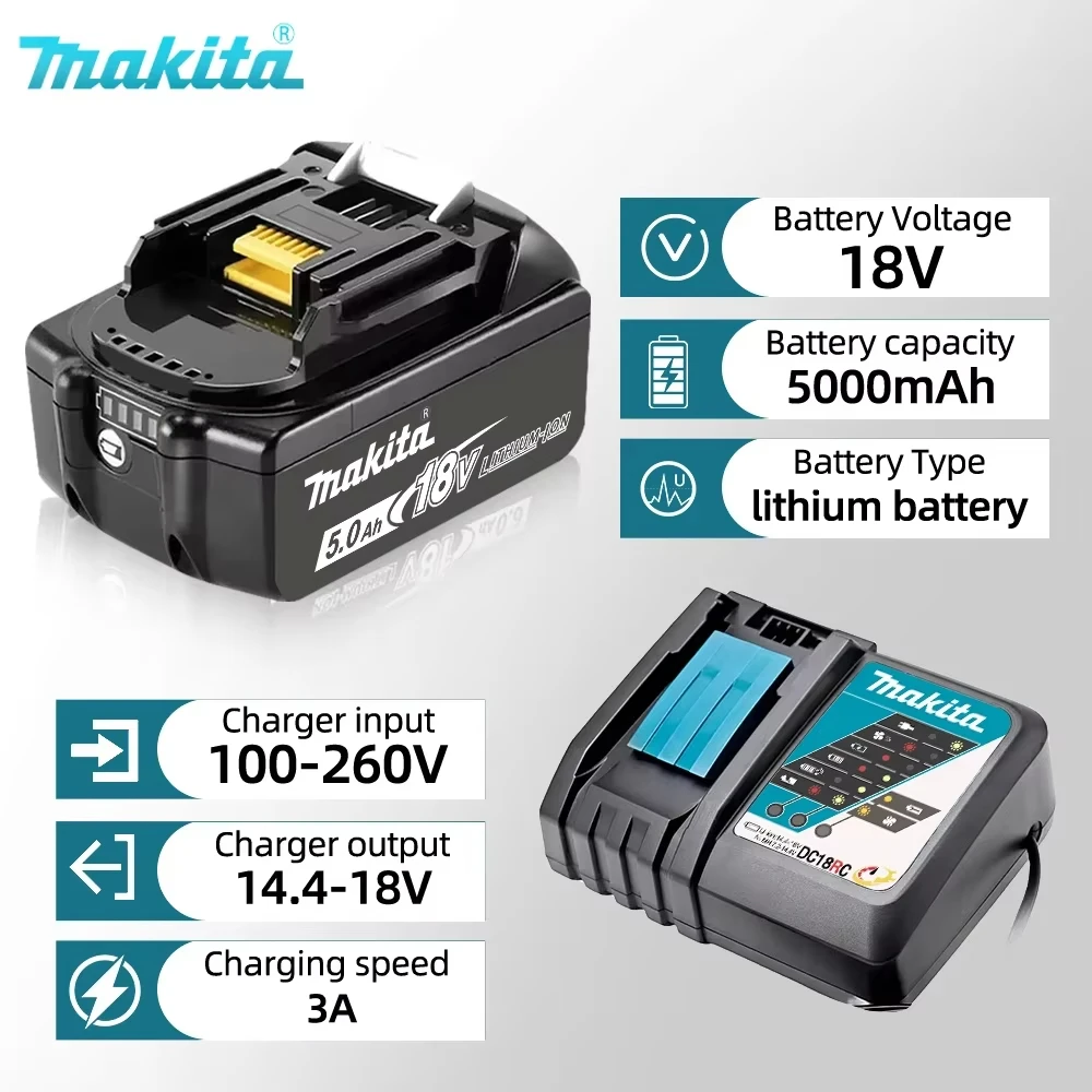 100% original Makita 18V Battery Rechargeable,For Makita 6.0Ah BL1830 BL1830B BL1840 BL1840B BL1850 BL1850B Power Tools Battery