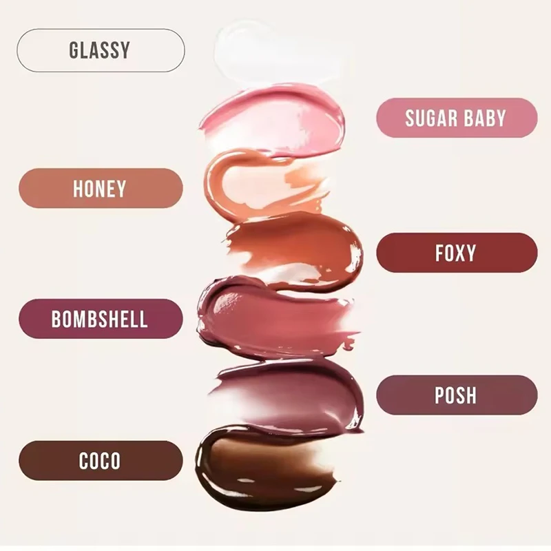 ลิปกลอสเนื้อฉ่ำวาว ไม่เหนียวเหนอะหนะ ให้ความชุ่มชื้น ลิปออยล์ใส บำรุงริมฝีปาก ให้ดูอวบอิ่ม ลิปสติกแบบมีสี