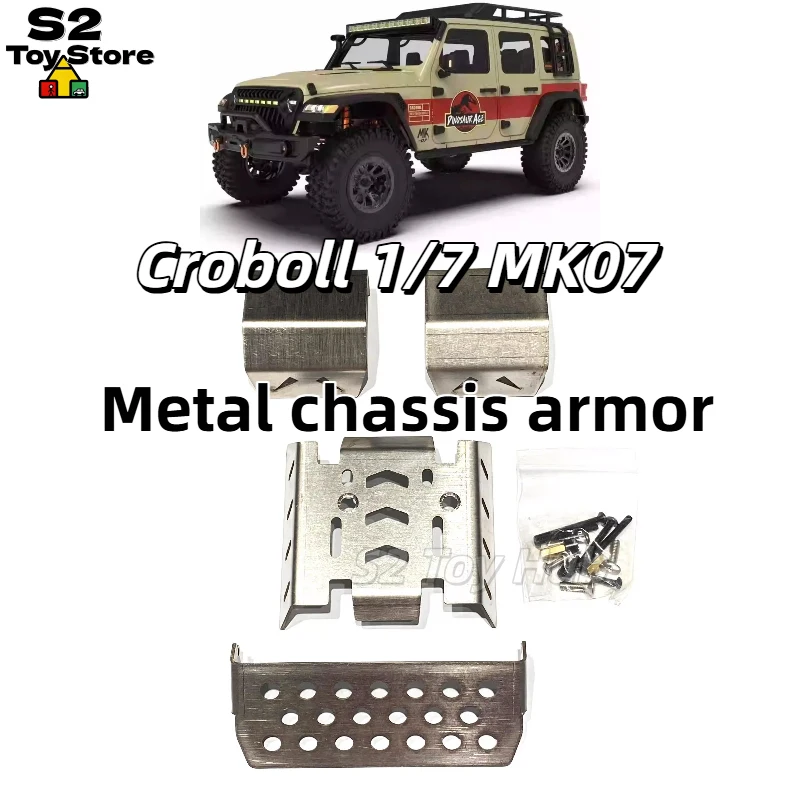 Croboll Metal Chassis Armor Skid Plates For Lalalo 1/7 MK07 MK-07 RC Off Road Crawler Vehicle Protection Upgrade Accessories